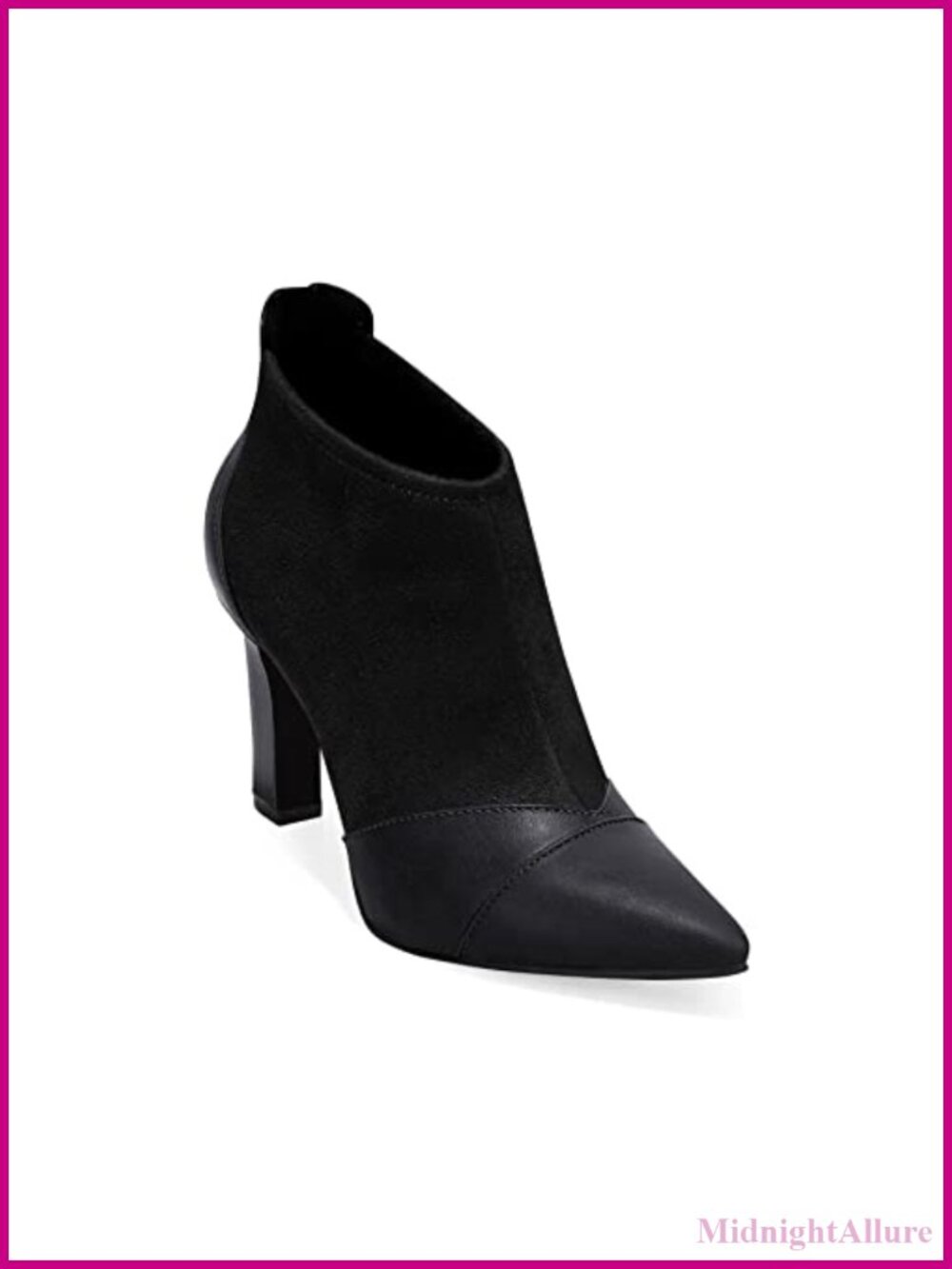 Coutgo Pointed Toe Stiletto Ankle Booties Back Zipper